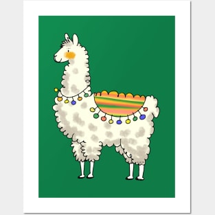 sweet llama cartoon Posters and Art